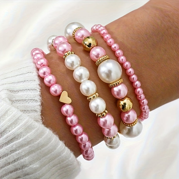 Set Bracciali Cuore & Perle