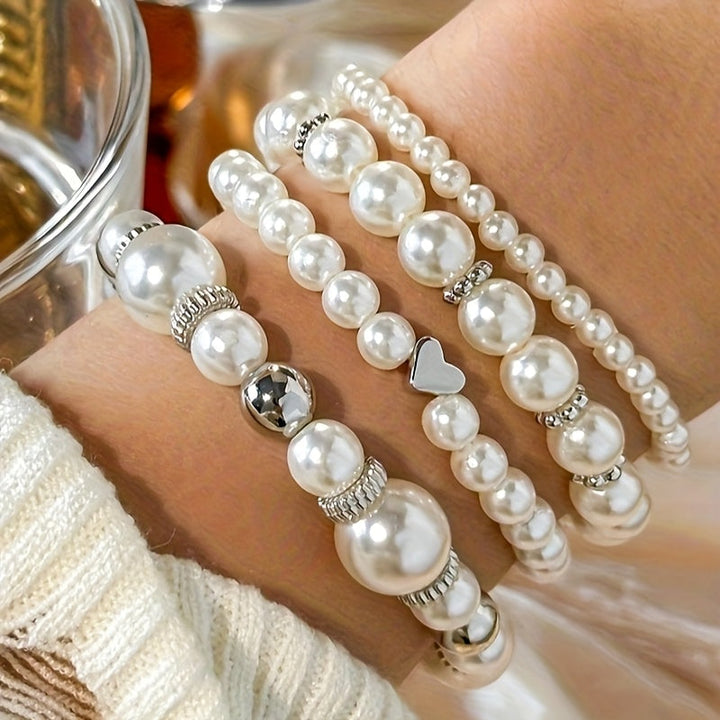 Set Bracciali Cuore & Perle