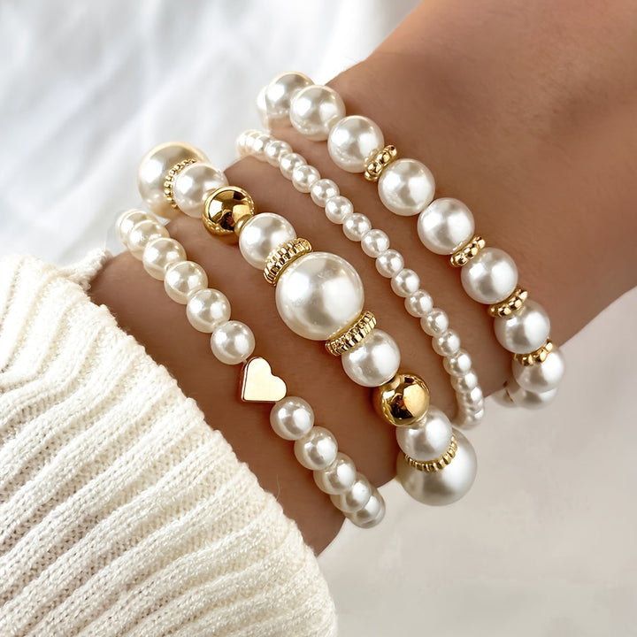 Set Bracciali Cuore & Perle