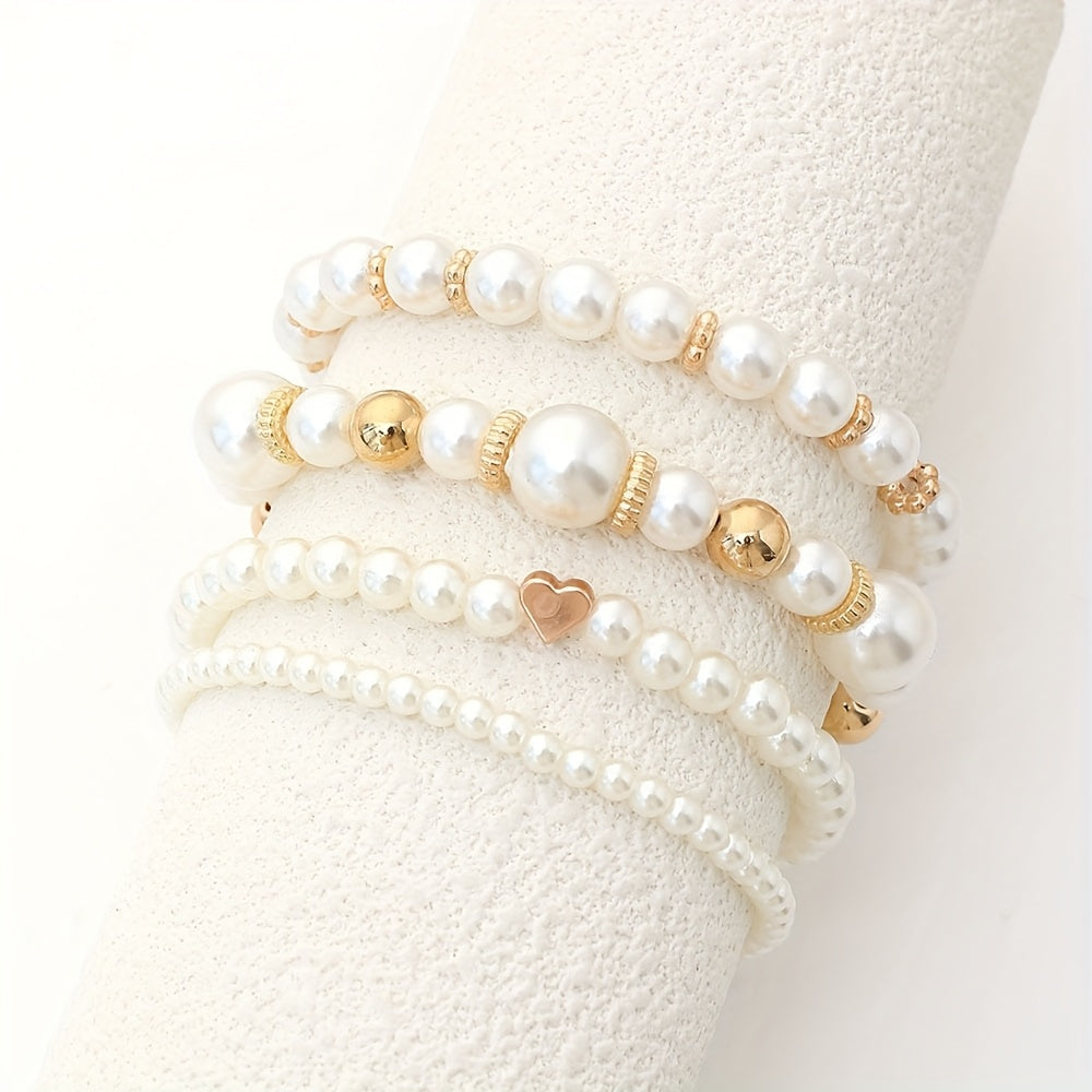 Set Bracciali Cuore & Perle