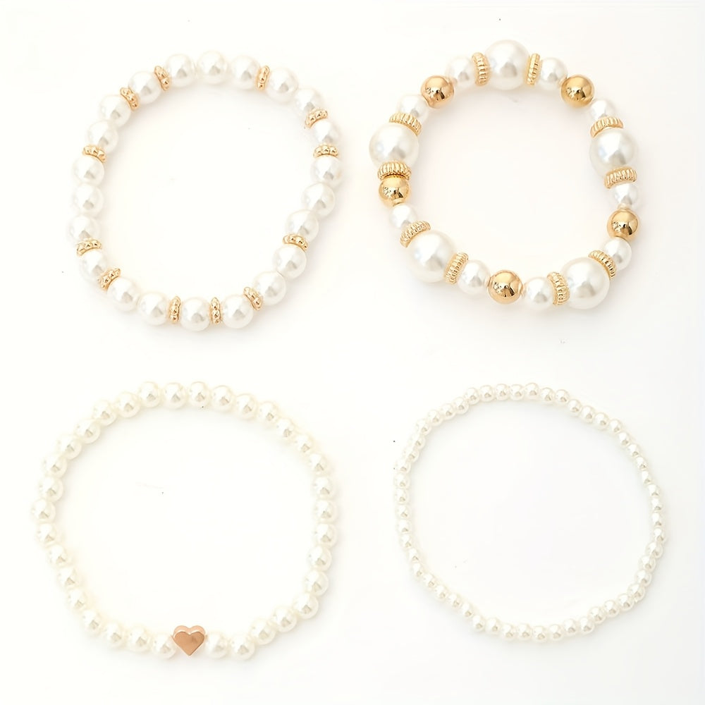 Set Bracciali Cuore & Perle