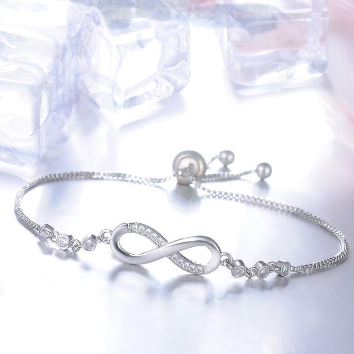 Bracciale regolabile chic in oro rosa a forma di infinito