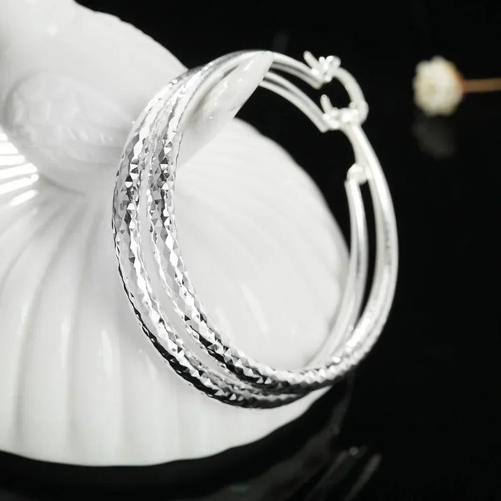 Orecchini a Cerchio in Argento Sterling