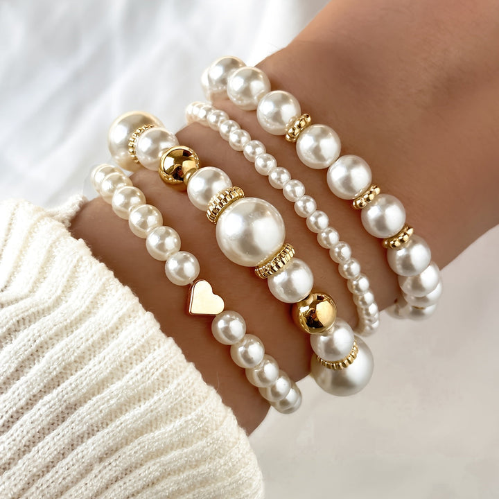 Set Bracciali Cuore & Perle