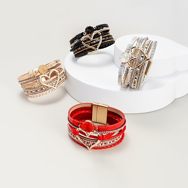 Bracciale Boho Multistrato in Pelle