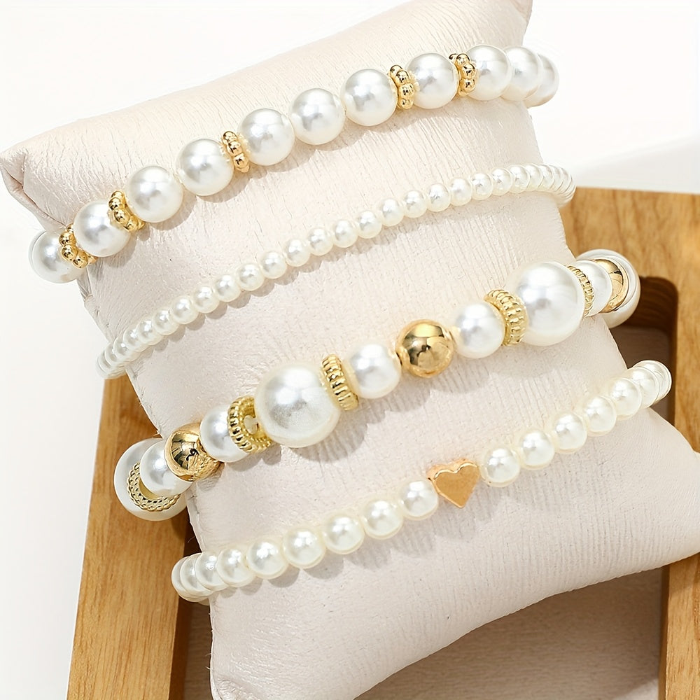 Set Bracciali Cuore & Perle