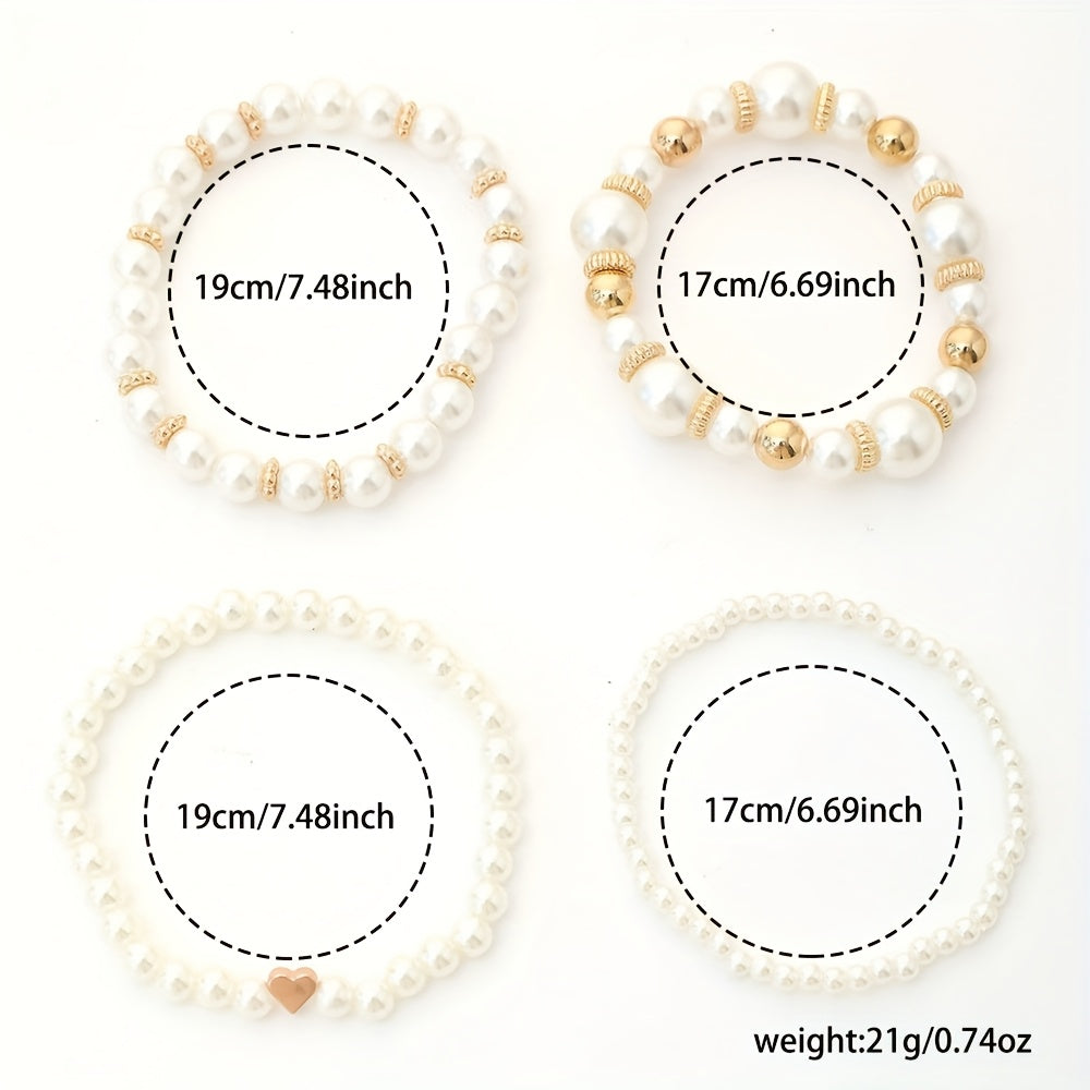 Set Bracciali Cuore & Perle