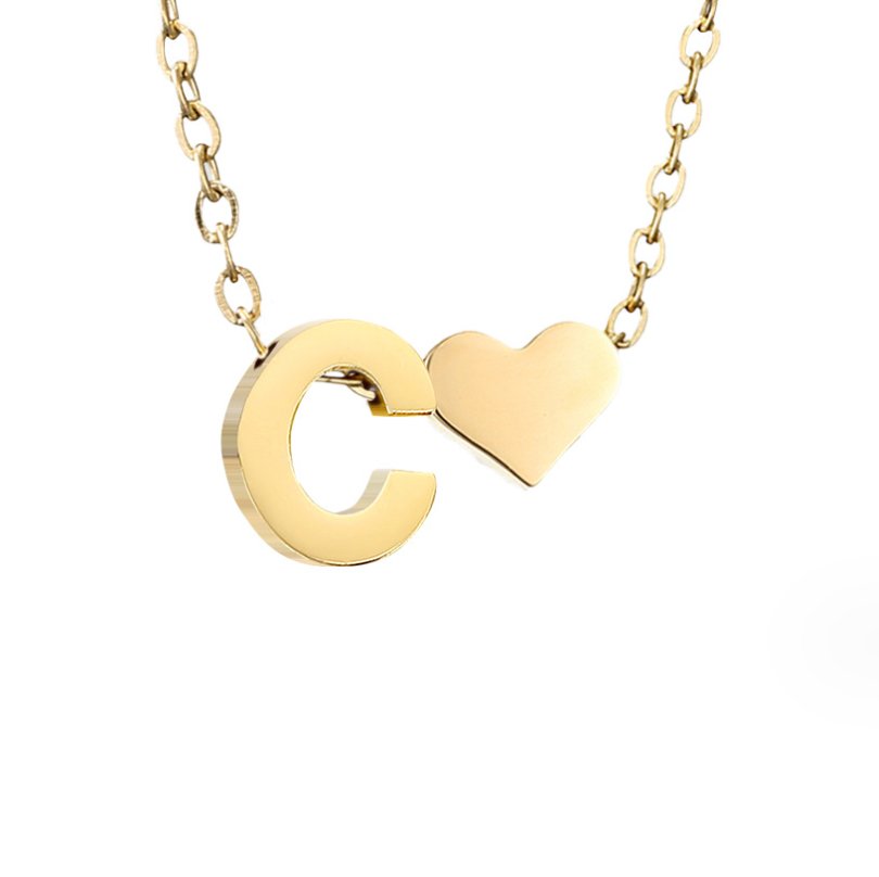 Collana Iniziale Senza Tempo con Ciondolo a Cuore