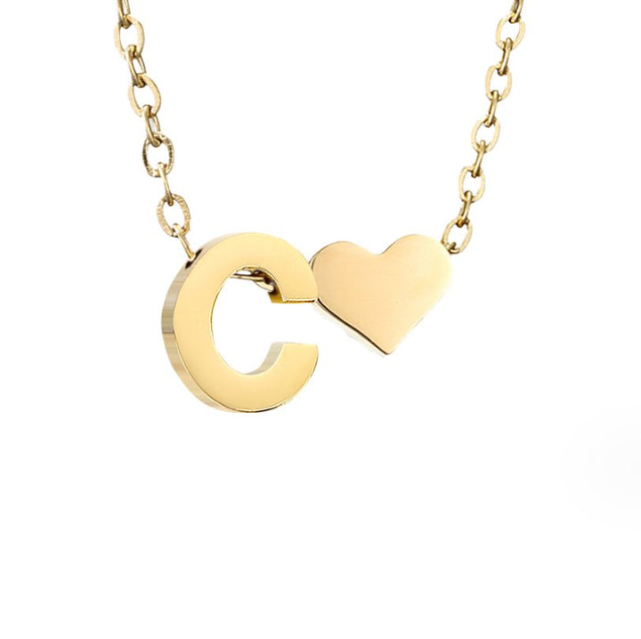 Collana Iniziale Senza Tempo con Ciondolo a Cuore