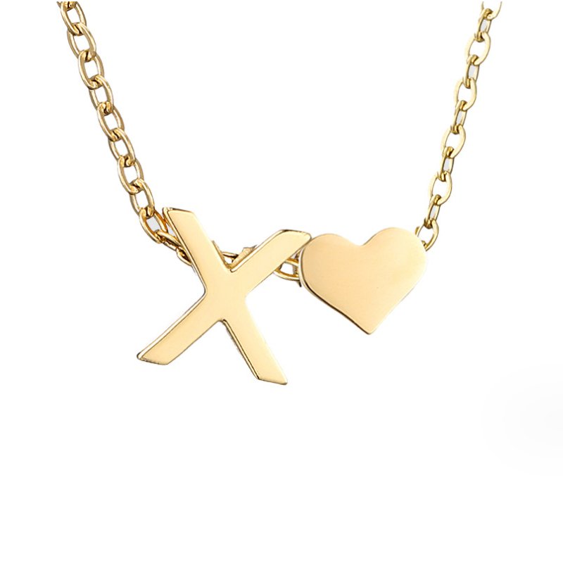 Collana Iniziale Senza Tempo con Ciondolo a Cuore