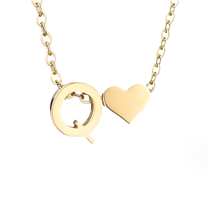 Collana Iniziale Senza Tempo con Ciondolo a Cuore