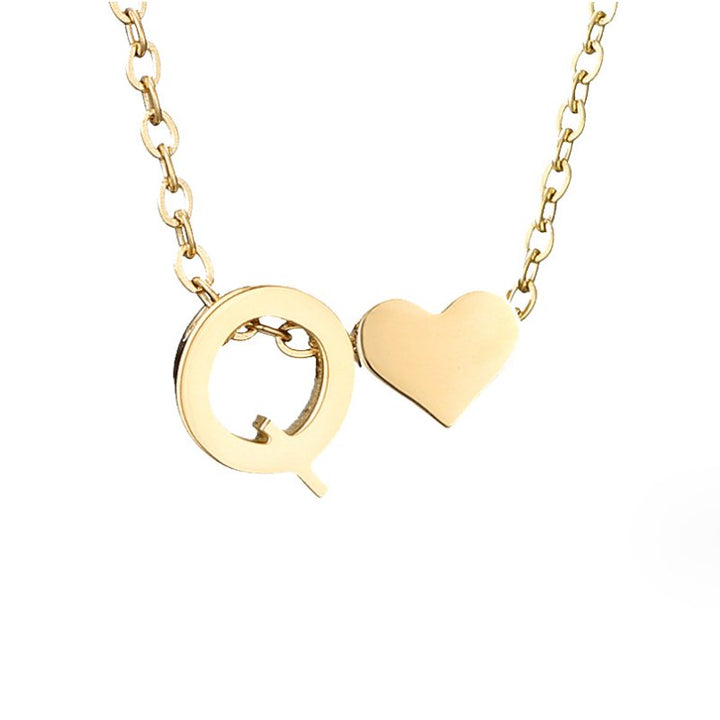 Collana Iniziale Senza Tempo con Ciondolo a Cuore