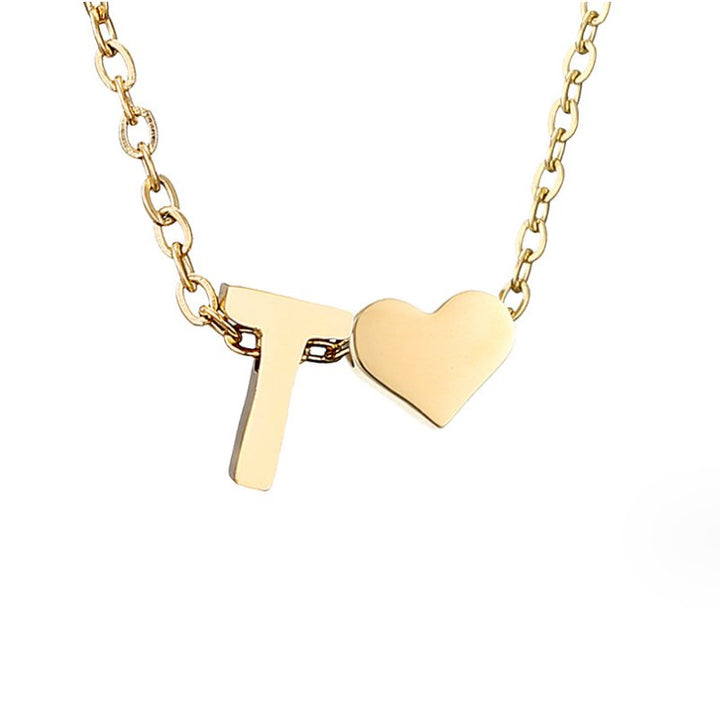 Collana Iniziale Senza Tempo con Ciondolo a Cuore