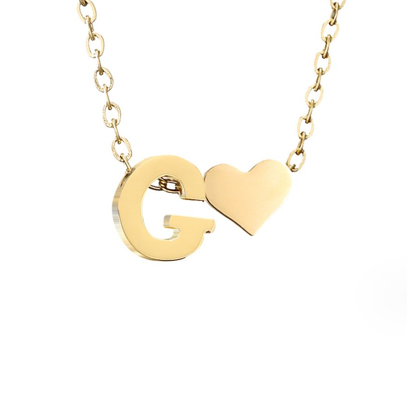 Collana Iniziale Senza Tempo con Ciondolo a Cuore