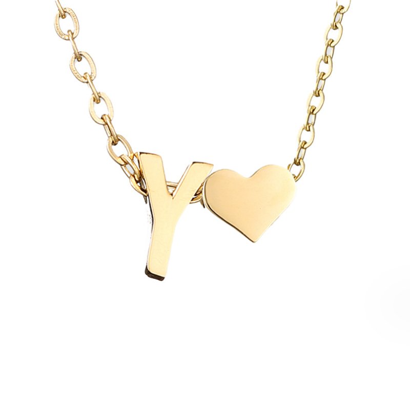 Collana Iniziale Senza Tempo con Ciondolo a Cuore