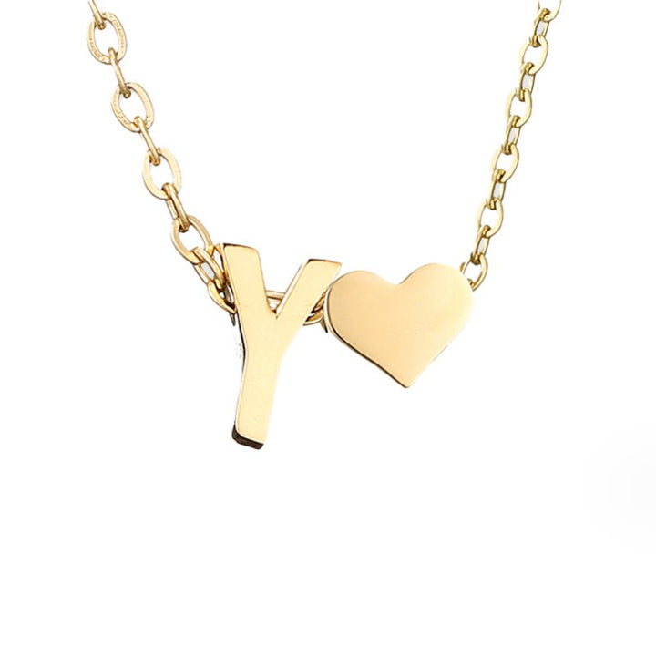 Collana Iniziale Senza Tempo con Ciondolo a Cuore