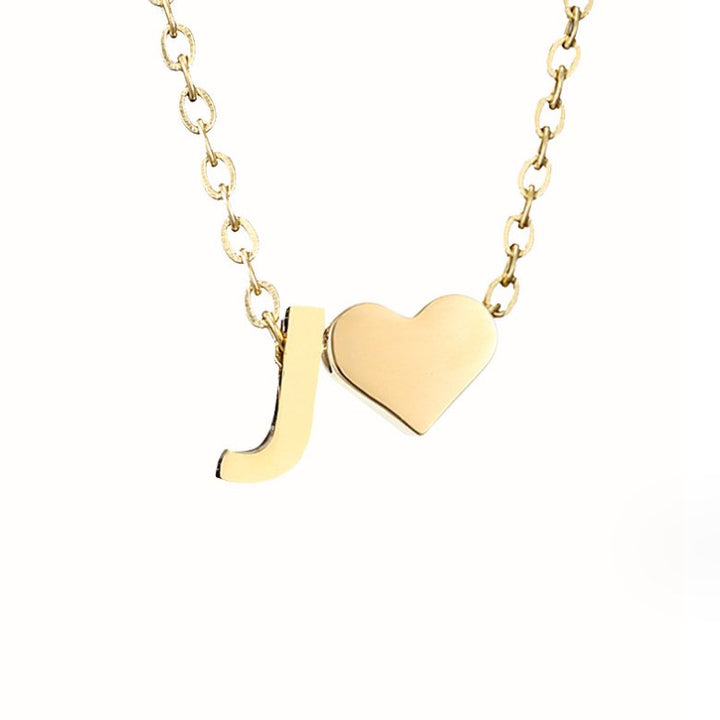 Collana Iniziale Senza Tempo con Ciondolo a Cuore