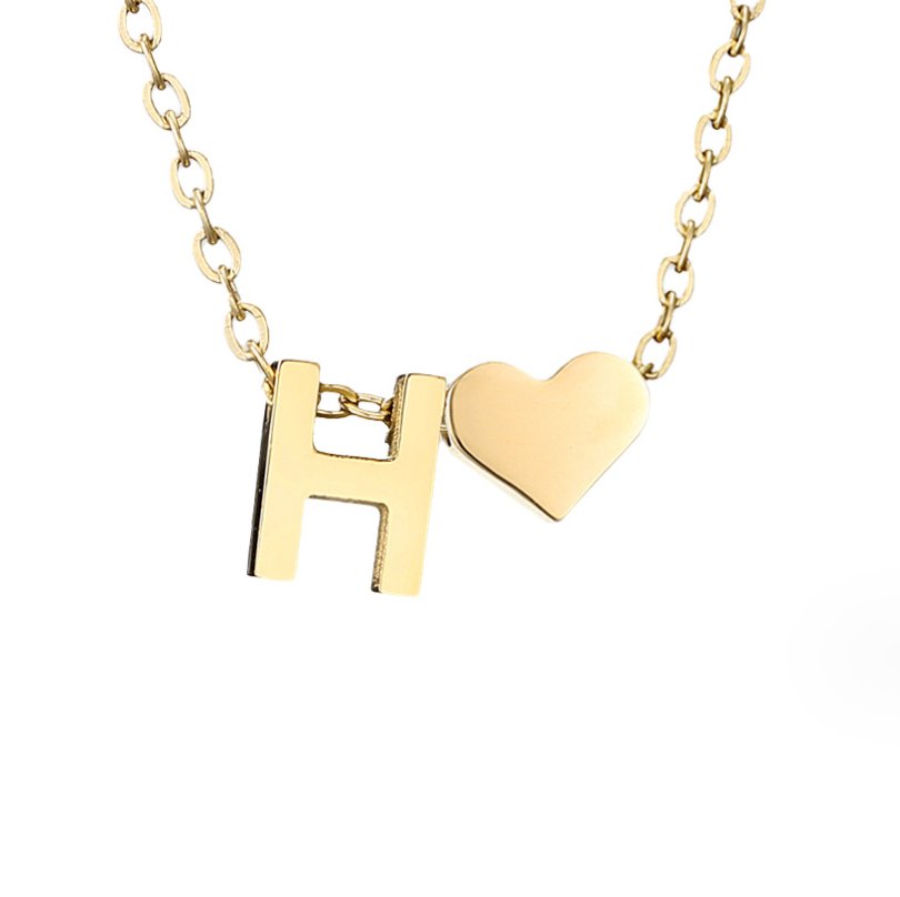 Collana Iniziale Senza Tempo con Ciondolo a Cuore
