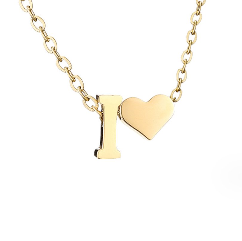 Collana Iniziale Senza Tempo con Ciondolo a Cuore