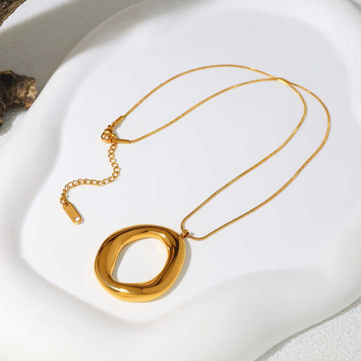 Collana Ovale Dorata in Oro Placcato