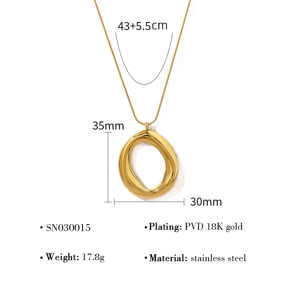 Collana Ovale Dorata in Oro Placcato