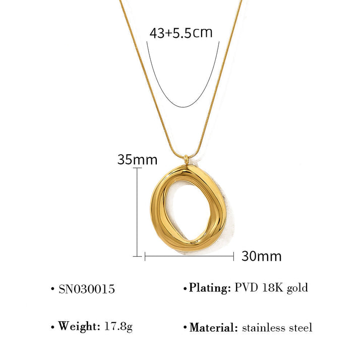 Collana Ovale Dorata in Oro Placcato