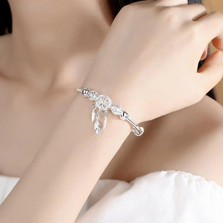 Bracciale con ciondolo acchiappasogni in argento